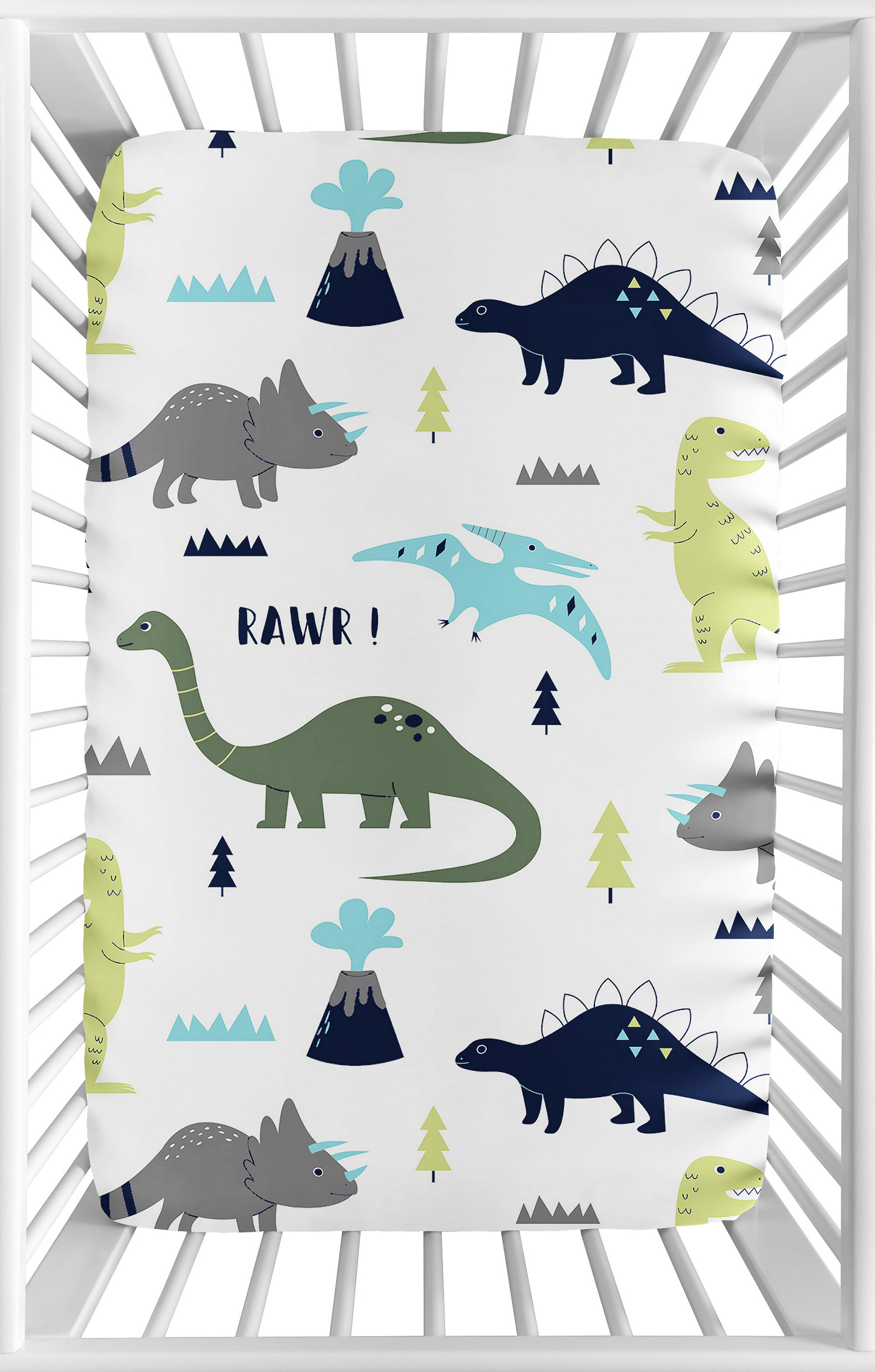 Sweet Jojo Designs Mod Dinosaur Mini Fitted Crib Sheet Reviews Wayfair